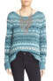 Free People Womens 'Through the Storm' Blue Scoop Pullover Sweater Size XS