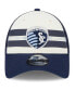ფოტო #3 პროდუქტის Men's White, Navy Sporting Kansas City Team Stripes 9FORTY Trucker Snapback Hat