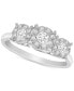 Diamond Triple Halo Promise Ring (1/3 ct. t.w.) in Sterling Silver