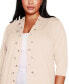 Фото #3 товара Plus Size Grommet-Trim Open-Front Hacci Cardigan