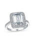 Фото #1 товара Кольцо Bling Jewelry Emerald Cut Halo