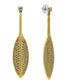 Фото #1 товара by 1928 14 K Gold Dipped Feather Hand Set Pave Drop Earring with Crystals