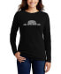 Women's Peeking Dog Word Art Long Sleeve T-shirt