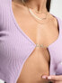 Sixth June open front long sleeve chain detail top in lilac