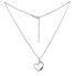 Silver necklace HEART with heart pendant with fuchsia Swarovski Zirconia SILVEGO11580NR