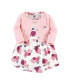 ფოტო #2 პროდუქტის Baby Girls Cotton Dress and Cardigan 2pc Set, Blush Floral
