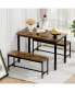 Фото #6 товара Rustic Dining & Bar Set, Industrial Style, 43.3"L X23.6"W X 29.9"H