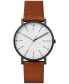 Men's Signatur Brown Leather Strap Watch 40mm SKW6374