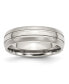 Фото #1 товара Stainless Steel Polished Brushed Edge 6mm Grooved Band Ring