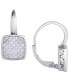 ფოტო #1 პროდუქტის Diamond 1/4 ct. t.w. Square Cushion Leverback Earrings in Sterling Silver