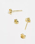 Kingsley Ryan knot pearl stud earrings in gold plated