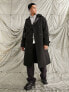 Фото #1 товара ASOS DESIGN oversized wool mix coat with faux fur borg collar in black