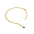 Фото #2 товара Fine Gold Plated Necklace with Green Agate and Diamond Gemstones DN197