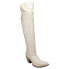 Фото #4 товара Corral Boots Glitter And TooledInlay Knee High Snip Toe Cowboy Womens White Cas