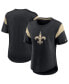 Women's Heather Black New Orleans Saints Primary Logo Fashion Top Черный, XS - фото #4