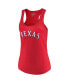 ფოტო #2 პროდუქტის Women's Red Texas Rangers Plus Size Swing for the Fences Racerback Tank Top