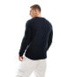 Brave Soul knitted crew neck rib top in navy Синий, M - 97-102 CM - фото #4