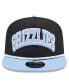 Фото #4 товара Men's Black/Light Blue Memphis Grizzlies Throwback Team Arch Golfer Snapback Hat
