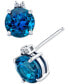 ფოტო #1 პროდუქტის Blue Topaz (3-3/4 ct. t.w.) & Diamond Accent Stud Earrings in Sterling Silver