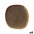 Плоская тарелка Bidasoa Ikonic Керамика Коричневый (26,5 x 25,7 x 1,5 cm) (Pack 4x)