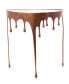 Фото #3 товара Aluminum Drip Console Table with Melting Designed Legs and Shaded Glass Top, 36" x 14" x 32"