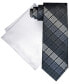 Men's Ornate Block Tie & Solid Pocket Square Set