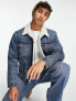 Фото #1 товара Levi's sherpa trucker jacket in light blue wash