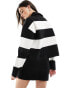 Tommy Jeans half zip colour block jumper in black - BLACK