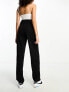 Фото #10 товара JDY Tall button detail wide leg trouser in black