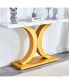 Фото #6 товара Modern Minimalist Foyer Table: White & Gold