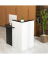 Фото #2 товара Front Reception Office Desk with Open Shelf and Lockable Drawer-Brown & White