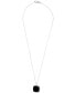 ფოტო #3 პროდუქტის Onyx & Diamond Accent Necklace, 17" + 1" extender