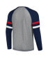 ფოტო #2 პროდუქტის Men's Gray, Navy New England Patriots Kickoff Raglan Long Sleeve T-shirt