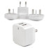 Фото #10 товара Dual-port USB wall charger - international travel - 17W/3.4A - white - Indoor - AC - 5 V - White
