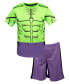 ფოტო #1 პროდუქტის Toddler Boys Avengers Captain America Iron Man Venom Hulk Cosplay Athletic T-Shirt and Shorts Outfit Set to