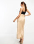 Фото #4 товара River Island colour block maxi slip dress in beige