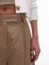 Topshop high waisted chino trouser with utility pockets in sand 32 - фото #9