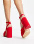 Stradivarius satin platform in red