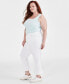 Фото #2 товара Plus Size High-Rise Cuff Capri Jeans, Created for Macy's