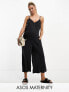 ASOS DESIGN Maternity strappy jersey jumpsuit in charcoal