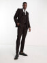 Фото #4 товара ASOS DESIGN skinny suit trousers in burgundy check