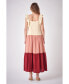 ფოტო #3 პროდუქტის Women's Color Block Midi Dress