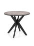 36-Inch Mid Century Modern Kitchen Table with Faux Marble Tabletop and Solid Rubber Wood Legs