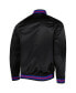 Men's Black Chicago Cubs Satin Raglan Full-Snap Varsity Jacket