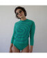 Фото #4 товара Women's Alyssa Long Sleeve Spiral Swim Shirt