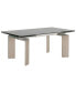 Фото #5 товара Tempered Glass Top Extendable Dining Table With Double Pedestal Base, Gray