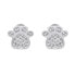 Playful silver earrings with clear zircons Paws EA590W