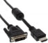 Фото #1 товара InLine HDMI-DVI Cable 19 Pin male / 18+1 male + ferrite choke black 1m