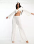 Фото #4 товара ASOS DESIGN premium embellished long sleeve beach crop top in white