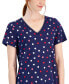 Фото #3 товара Women's Cotton Printed Lace-Trim Nightgown, Created for Macy's